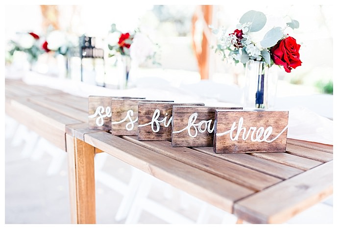 rustic wood table numbers