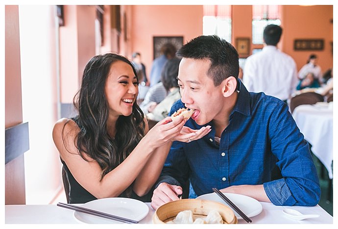 dim sum engagement shoot