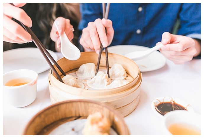 dim sum themed engagement shoot