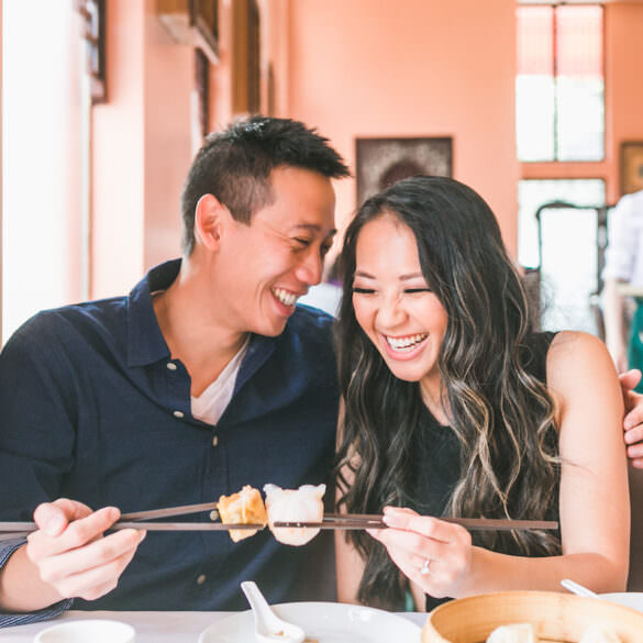 dim sum engagement photos