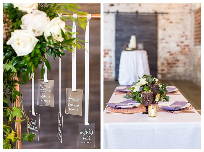 hanging place card display