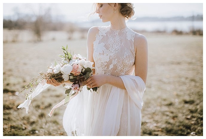 high neck lace wedding dress