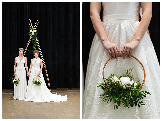 hoop bridal bouquet