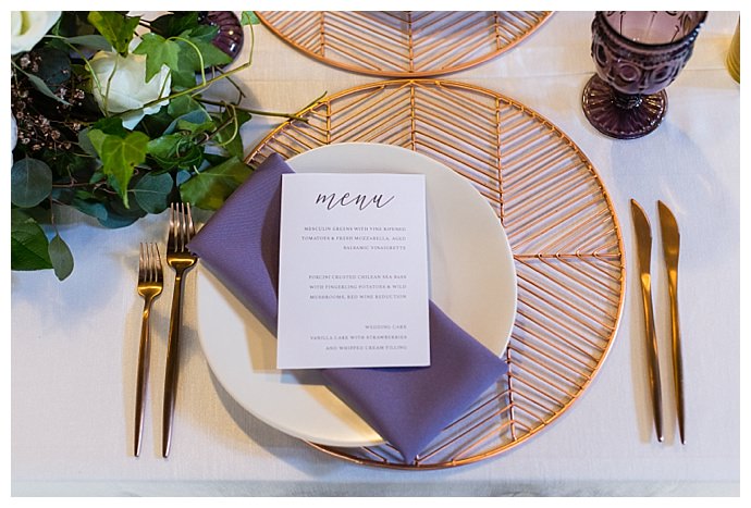 copper and purple wedding