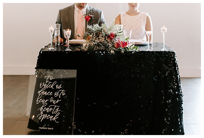 black and pink wedding inspiration