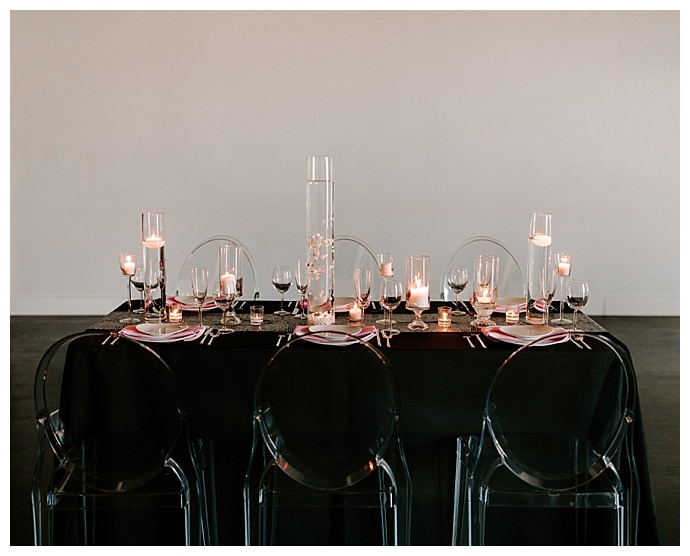 industrial black and pink styled shoot