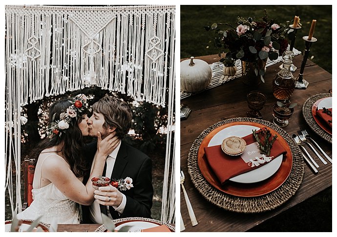 boho fall wedding inspiration shoot