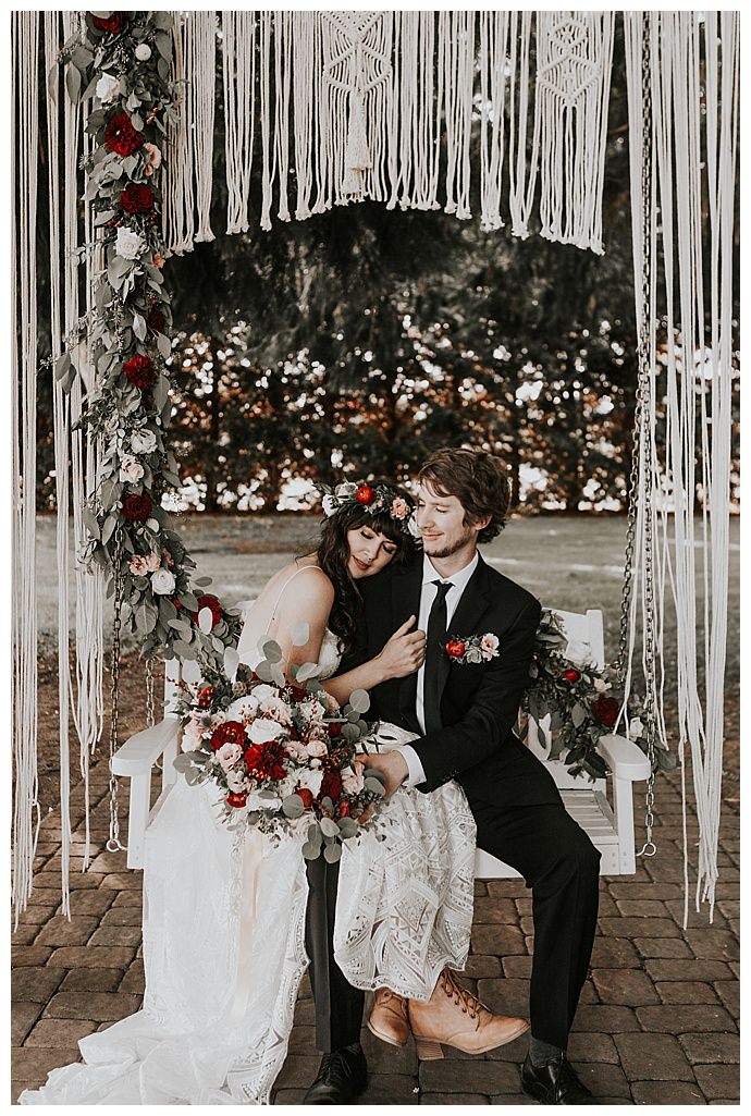 macrame wedding swing