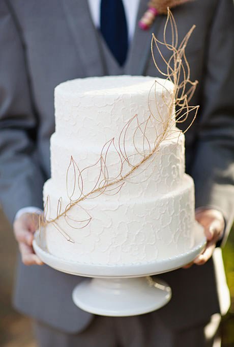 white-fall-wedding-cake-with-gold-leaf-detail