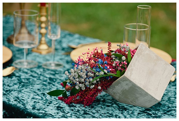 concrete wedding centerpiece