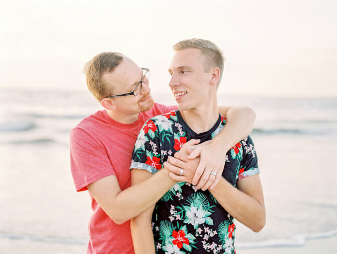 Bryan and Justin’s Vilano Beach Engagement Session at Sunrise