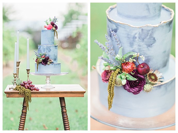 gilded edge wedding cake