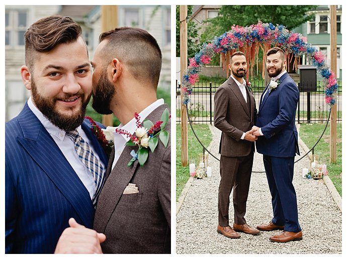 hoop floral ceremony backdrop