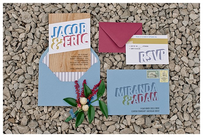typography wedding invitations