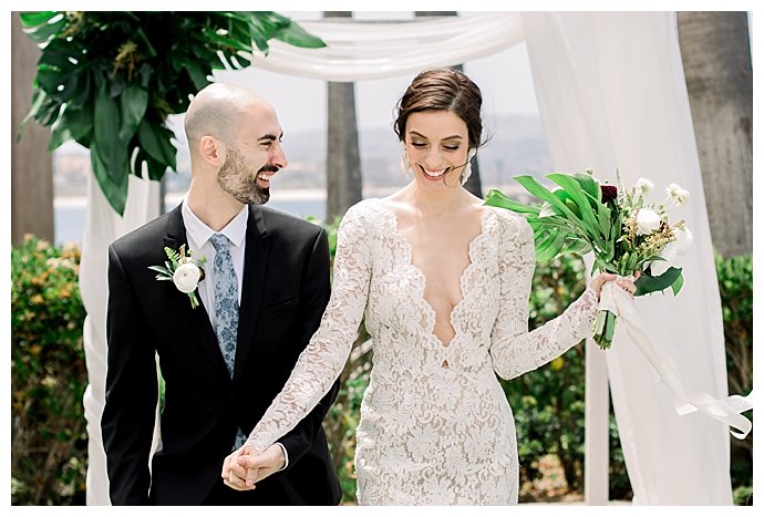 scalloped neckline wedding dress