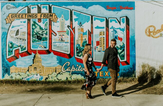 Austin Street Art Engagement Shoot