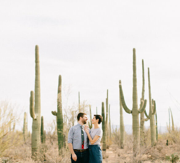 Desert Cactus Engagement Photography