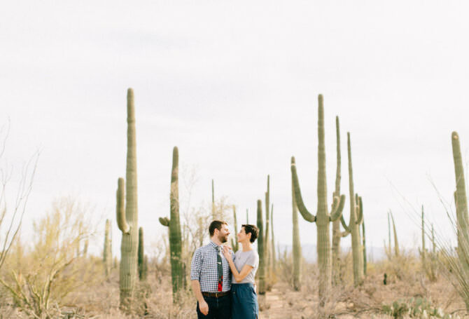 Desert Cactus Engagement Photography