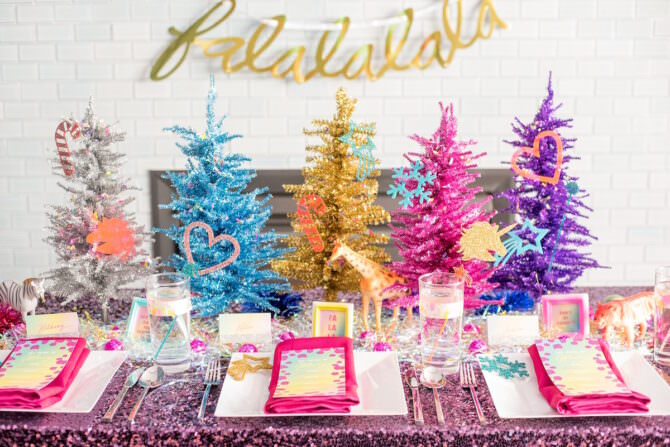 lisa frank inspired christmas party