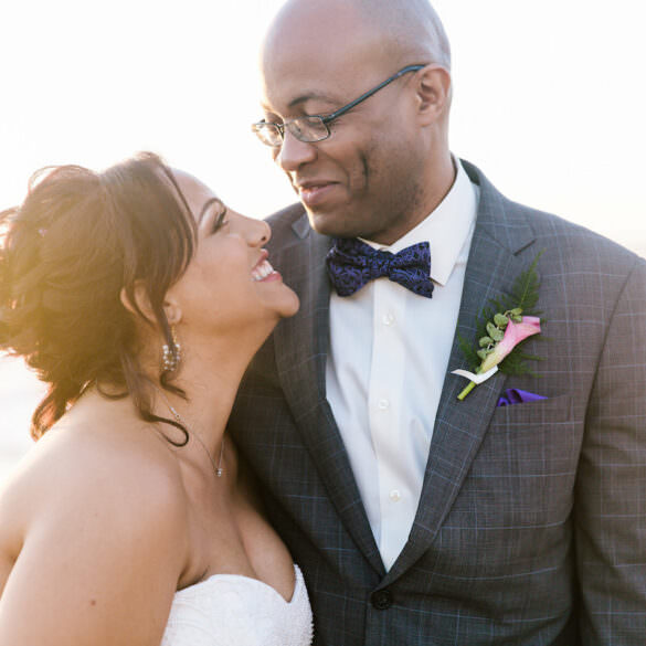 pink beach wedding