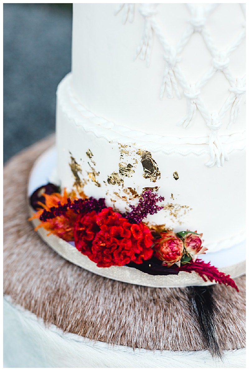 Gold Flecked Wedding Cake