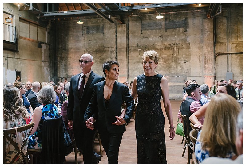 Same-Sex Wedding Walking Down the Aisle