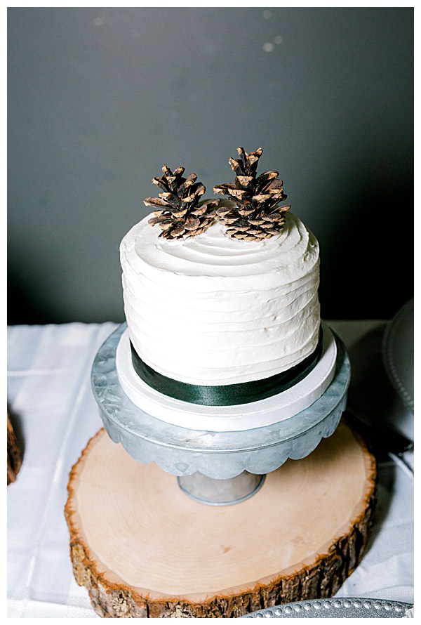 Fall Wedding Cake with Acorn Topper