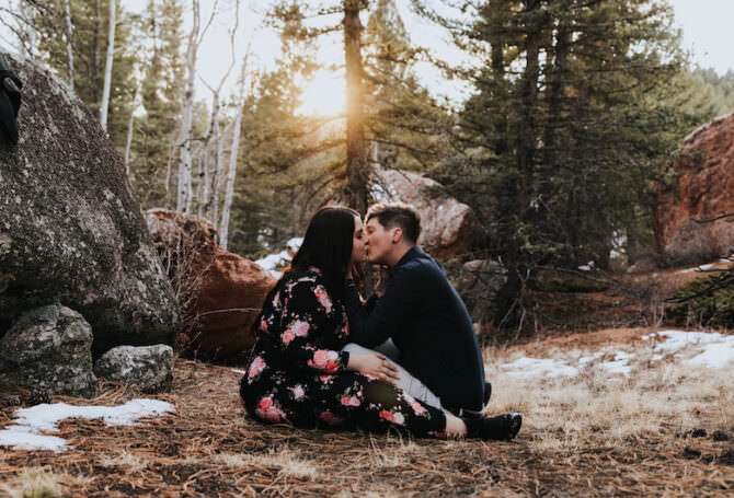 Nature Engagement Shoot at Golden Hour in Colorado