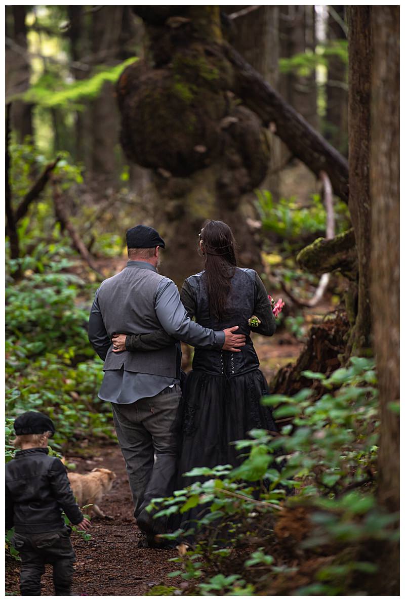 black-wedding-dress-forest-elopement