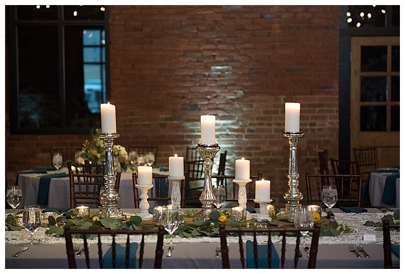 Silver Candlesticks Wedding Tablescape