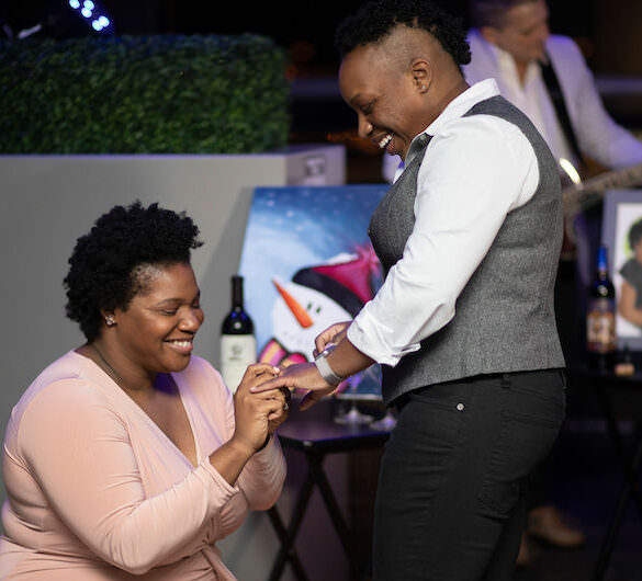 Surprise Lesbian Double Proposal