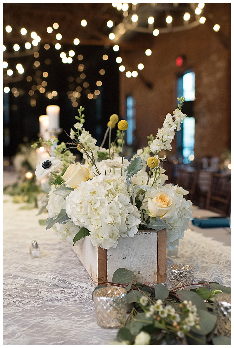 White Hydrangeas Rustic Wedding Centerpiece