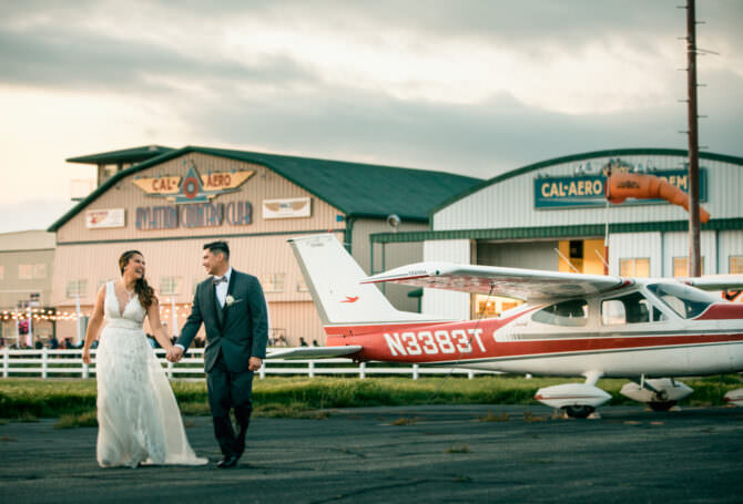 Coachella Themed Wedding in an Airport Hangar