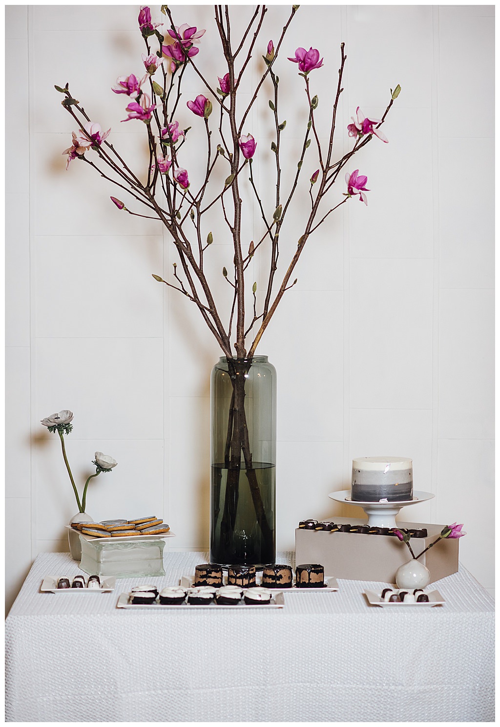 Monochromatic Modern Dessert Station