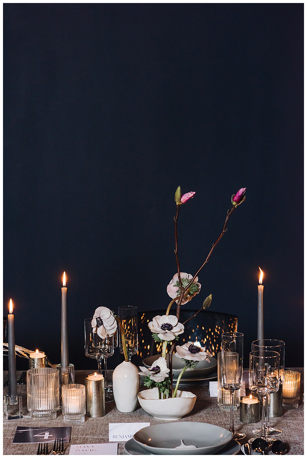 Monochromatic Wedding Tabletop