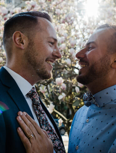 Cherry Blossom Gay Engagement Shoot