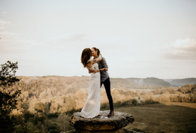 Kissing on Cliffs and Waterfall Frolics in This Epic Engagement Shoot