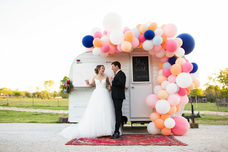 Balloon Garland Caravan Wedding Decor