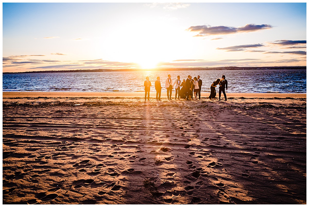 sunset-wedding-party-pictures-on-a-beach