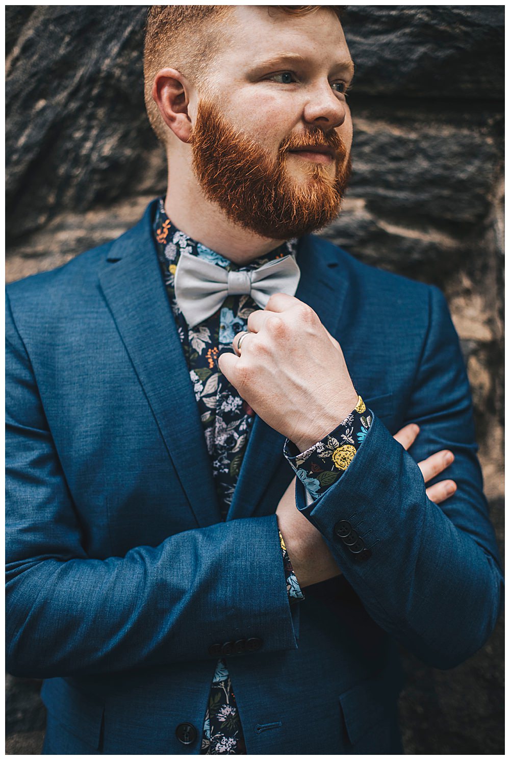 navy-suit-with-floral-button-down