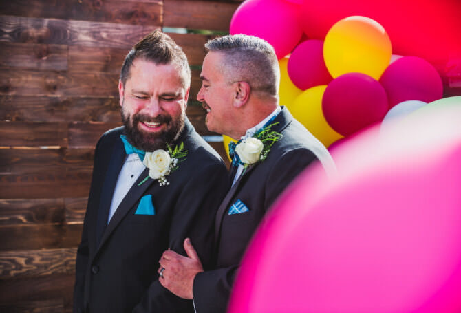 Gay Wedding With Lots of Color