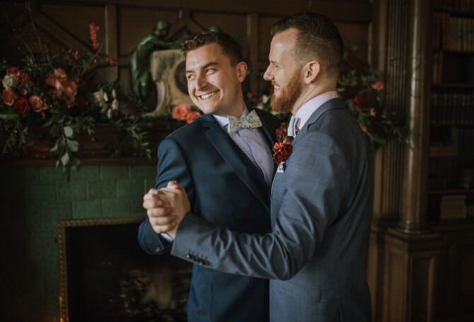 Library Winter Wedding Inspiration