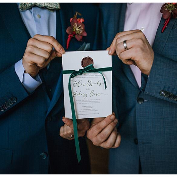 Wax Seal Winter Wedding Invitation