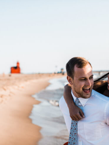 Lake Michigan Beach Engagement Session