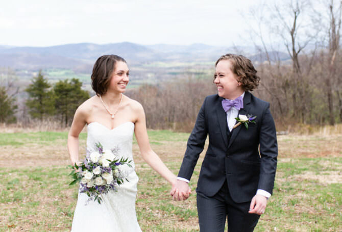 Lavender and Gray Mountain Wedding