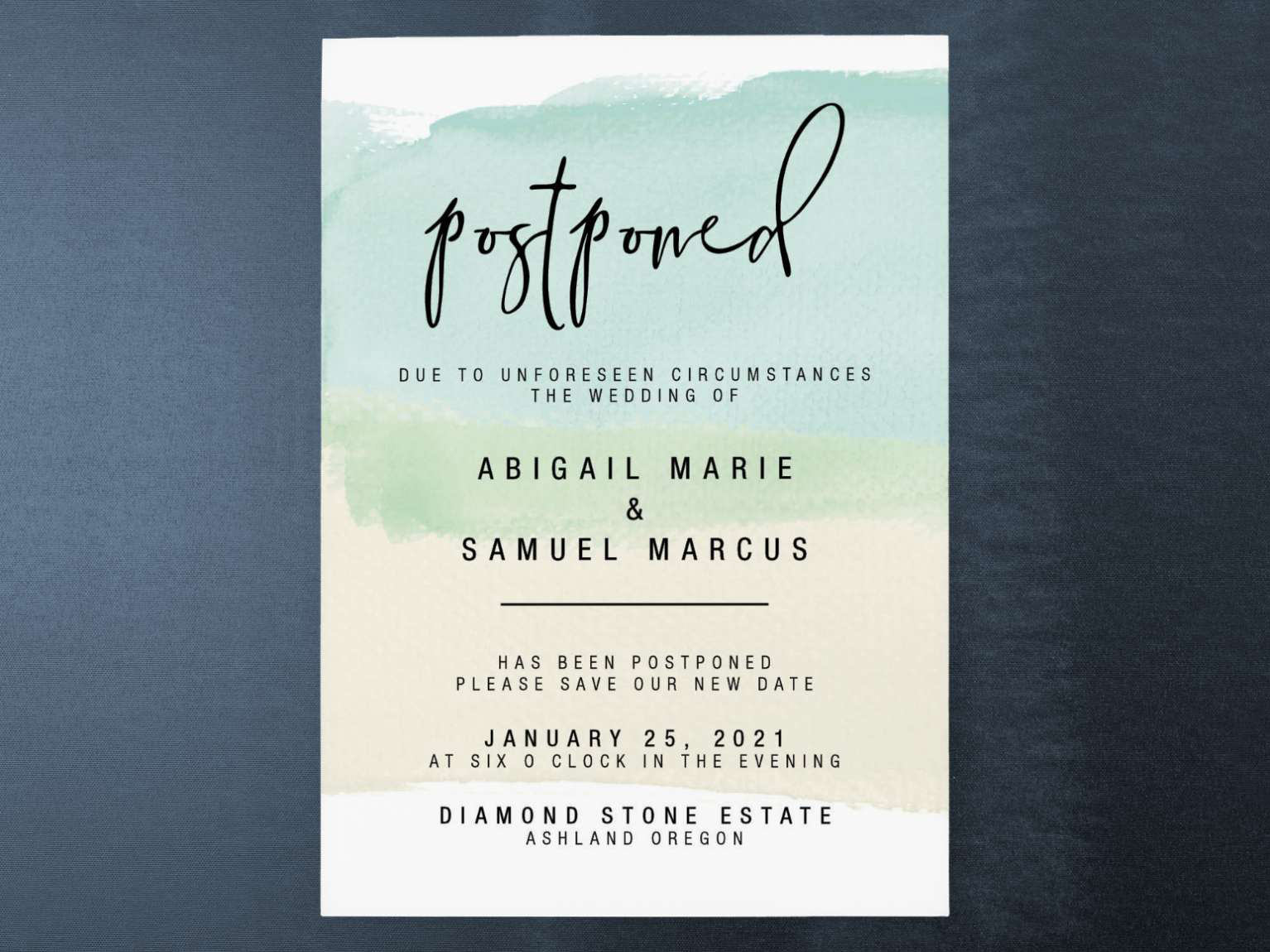 22 best wedding invitations & matched change the date card for postponed  wedding -  Blog