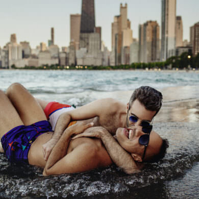 Chicago Lakefront Gay Engagement Shoot