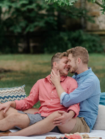 Outdoor Picnic Gay Engagement Session