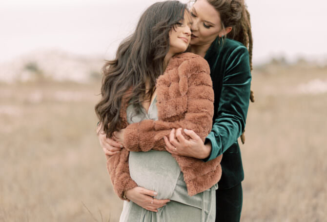 Winter Outdoors Expecting Shoot