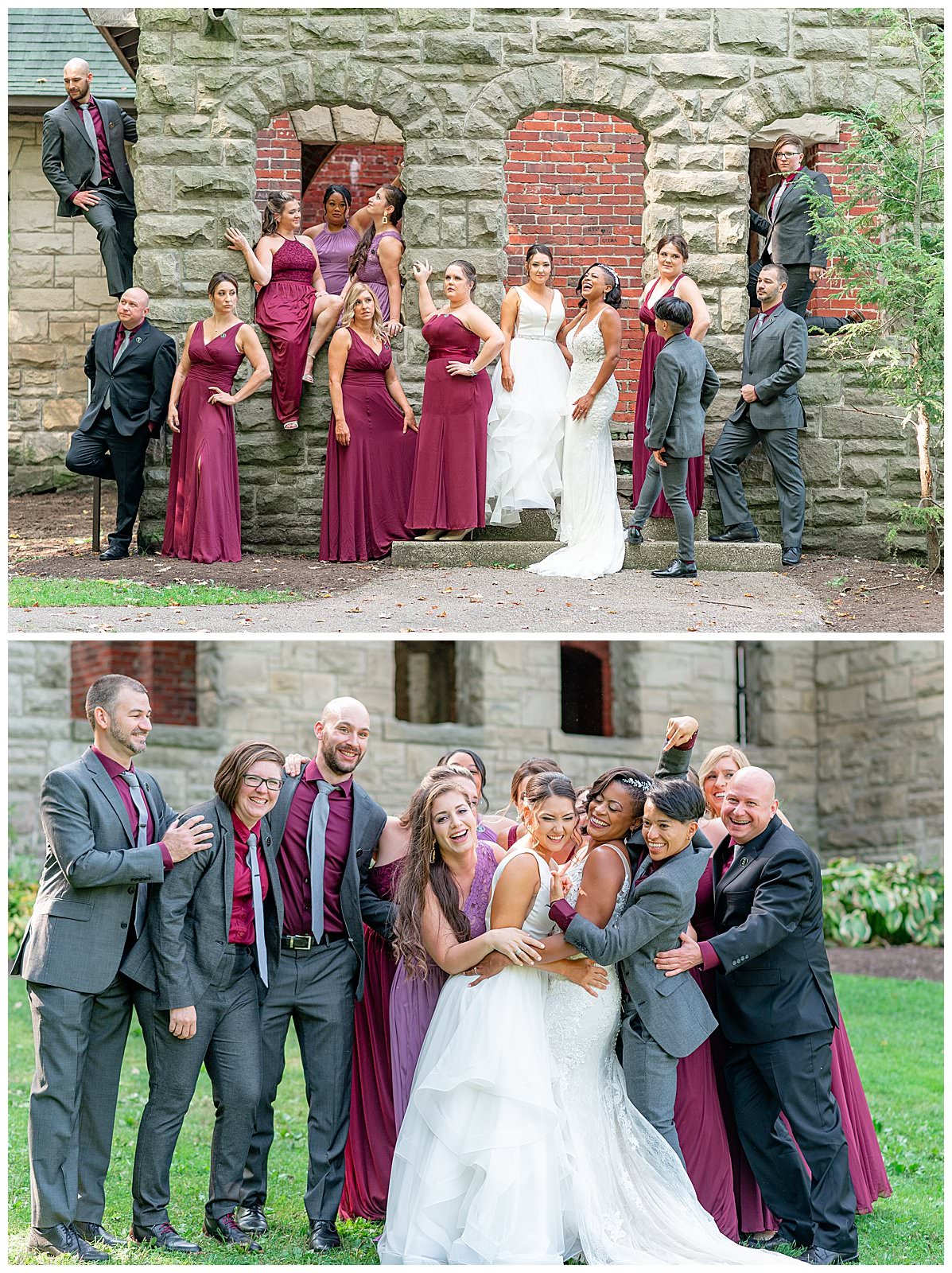 red-and-purple-wedding-party